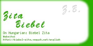 zita biebel business card